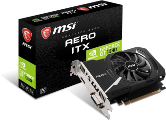 Видеокарта MSI PCI-E GT 1030 AERO ITX 2GD4 OC NVIDIA GeForce GT 1030 2Gb 64bit DDR4 1189/2100 HDMIx1 HDCP Ret от магазина РЭССИ