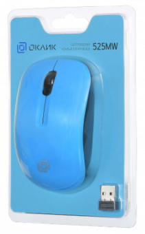 Мышь Оклик 525MW черный/голубой оптическая (1000dpi) беспроводная USB для ноутбука (3but) от магазина РЭССИ