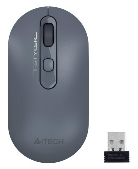 Мышь A4Tech Fstyler FG20 пепельный/синий оптическая (2000dpi) беспроводная USB для ноутбука (4but) от магазина РЭССИ