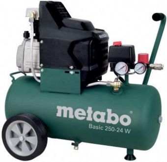 Компрессор поршневой Metabo Basic 250-24 W масляный 200л/мин 24л 1500Вт зеленый от магазина РЭССИ