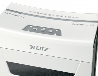 Шредер Leitz IQ Protect Premium 6X белый (секр.P-4) фрагменты 6лист. 10лтр. скрепки скобы от магазина РЭССИ