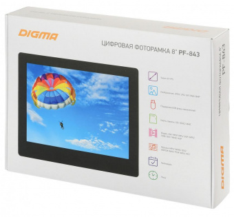 Фоторамка Digma 8" PF-843 IPS 1024x768 черный пластик ПДУ Видео от магазина РЭССИ
