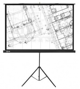 Экран Cactus 127x127см Triscreen CS-PST-127X127 1:1 напольный рулонный черный от магазина РЭССИ