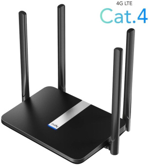 Роутер беспроводной Cudy LT500 AC1200 10/100BASE-TX/4G cat.4 черный от магазина РЭССИ