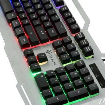 Клавиатура Оклик 747G FROZEN серый/черный USB Multimedia for gamer LED от магазина РЭССИ