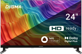 Телевизор LED Digma 24" DM-LED24SBB32 Яндекс.ТВ Frameless черный/черный HD 60Hz DVB-T DVB-T2 DVB-C DVB-S DVB-S2 USB WiFi Smart TV от магазина РЭССИ
