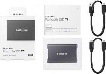 Накопитель SSD Samsung USB-C 2Tb MU-PC2T0T/WW T7 1.8" черный от магазина РЭССИ