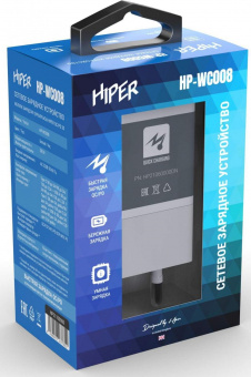 Сетевое зар./устр. Hiper HP-WC008 3A+2.5A (PD+QC) USB-C/USB-A универсальное белый от магазина РЭССИ