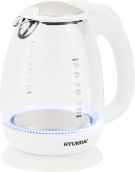 Чайник электрический Hyundai HYK-G3805 1.7л. 2200Вт белый/прозрачный (корпус: стекло) от магазина РЭССИ