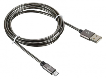 Кабель Digma MICROUSB-1.2M-BRAIDED-G USB (m)-micro USB (m) 1.2м темно-серый от магазина РЭССИ