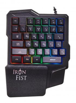 Игровой блок Оклик 701G IRON FIST черный USB for gamer LED (подставка для запястий) (1196590) от магазина РЭССИ