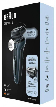 Бритва сетчатая Braun Series 6 61-N1000s реж.эл.:3 питан.:аккум. серый/черный от магазина РЭССИ