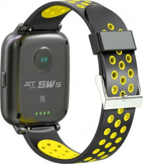 Смарт-часы Jet Sport SW-5 52мм 1.44" IPS корп.черный рем.желтый (SW-5 YELLOW) от магазина РЭССИ
