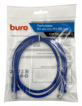 Патч-корд Buro UTP 4 пары cat5E CCA molded 1м голубой RJ-45 (m)-RJ-45 (m) от магазина РЭССИ
