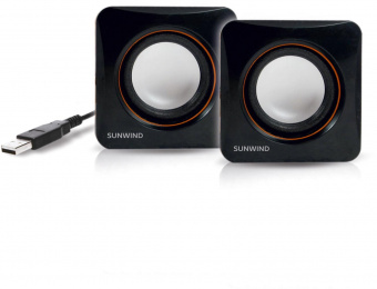 Колонки SunWind SW-SP100 2.0 черный 6Вт от магазина РЭССИ