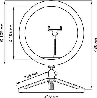 Осветитель Gauss Ring Light 15W 800lm от магазина РЭССИ