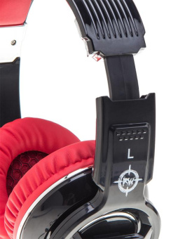 Наушники с микрофоном Оклик HS-L350G RED WAR черный/красный 2.2м мониторные оголовье (472664) от магазина РЭССИ