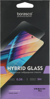 Защитное стекло для экрана BoraSCO Hybrid Glass прозрачный для ZTE Blade A31 Plus 2.5D антиблик. 1шт. (70010) от магазина РЭССИ