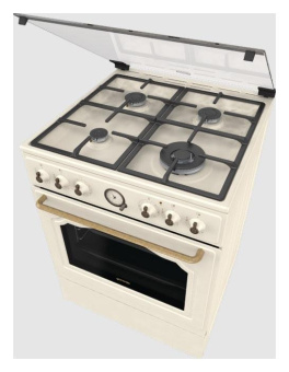 Плита Комбинированная Gorenje GKS6C70CLI бежевый (стеклянная крышка) реш.чугун от магазина РЭССИ