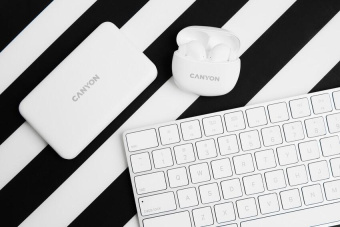 Гарнитура внутриканальные Canyon TWS-5 белый беспроводные bluetooth в ушной раковине (CNS-TWS5W) от магазина РЭССИ