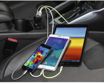 Автомобильное зар./устр. Hama H-173603 2.1A+2.1A+1A 3xUSB универсальное черный (00173603) от магазина РЭССИ