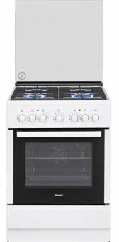 Плита Комбинированная Weissgauff WCS К1К62 WGM белый/черный (стеклянная крышка) реш.чугун от магазина РЭССИ