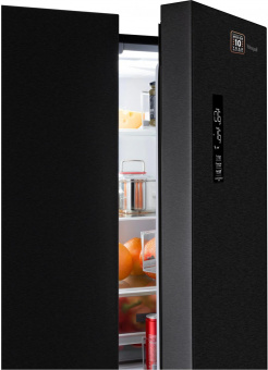 Холодильник Weissgauff WCD 450 BG NoFrost Inverter 2-хкамерн. черный (двухкамерный) от магазина РЭССИ