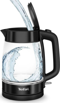 Чайник электрический Tefal KI840830 1.7л. 2200Вт черный корпус: стекло/пластик (1510002137) от магазина РЭССИ