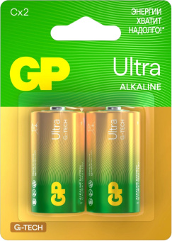 Батарея GP Ultra Alkaline 14AUA21-2CRSBC2 C (2шт) блистер от магазина РЭССИ