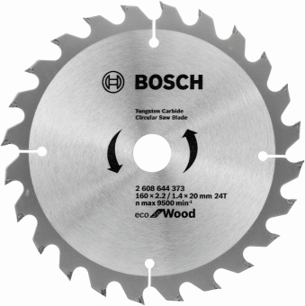 Диск пильный по дер. Bosch Eco (2608644373) d=160мм d(посад.)=20мм (циркулярные пилы) (упак.:1шт) от магазина РЭССИ