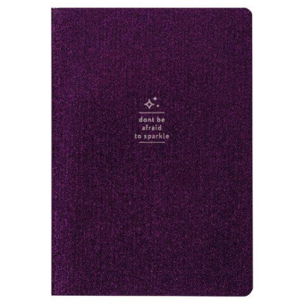 Тетрадь BRAUBERG SPARKLE A5 147x210 мм 48 листов сшивка в точку кожзам с блестками сиреневый 403856 от магазина РЭССИ
