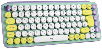 Клавиатура Logitech POP Keys механическая зеленый/сиреневый USB беспроводная BT/Radio от магазина РЭССИ