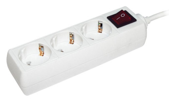 Сетевой удлинитель IEK У03К 3м (3 розетки) белый (пакет ПЭ) от магазина РЭССИ