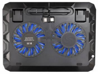 Подставка для ноутбука Buro BU-LCP156-B214 15.6"358x270x21мм 1xUSB 2x 140ммFAN 597г металлическая сетка/пластик черный от магазина РЭССИ