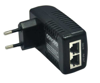 Инжектор PoE 1хRJ45 10/100 Мб/с, 802.3af, до 15.4 Вт, AC 220В, DC 48В от магазина РЭССИ