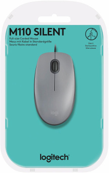 Мышь Logitech M110 серый/темно-серый оптическая (1000dpi) silent USB (2but) от магазина РЭССИ