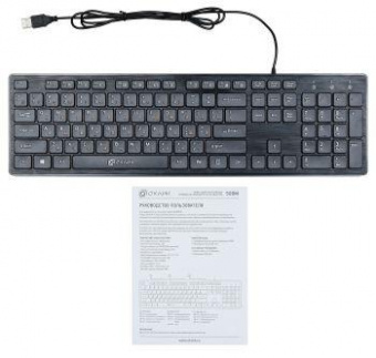 Клавиатура Оклик 500M черный USB slim Multimedia от магазина РЭССИ