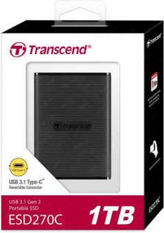 Накопитель SSD Transcend USB-C 1Tb TS1TESD270C 1.8" черный USB от магазина РЭССИ