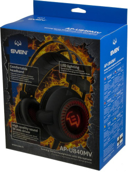Наушники с микрофоном Sven AP-U840MV черный 2.2м мониторные оголовье (SV-018597) от магазина РЭССИ