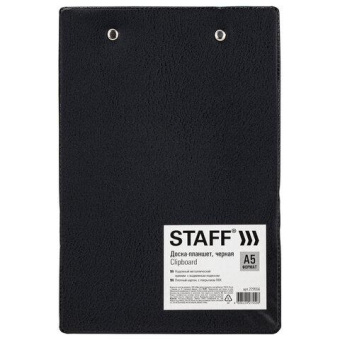 Доска-планшет STAFF малый формат 158x230 мм А5 с прижимом картон/пвх черная 229556 от магазина РЭССИ