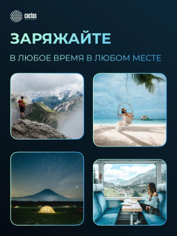 Мобильный аккумулятор Cactus CS-PBFSPA-10000 10000mAh 22.5W 4.5A 2xUSB-C белый от магазина РЭССИ