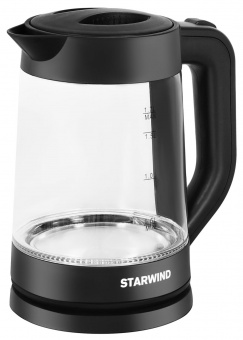 Чайник электрический Starwind SKG2080 1.7л. 1700Вт черный (корпус: стекло) от магазина РЭССИ