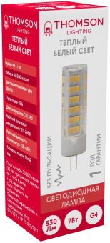 Лампа светодиодная Thomson TH-B4232 7Вт цок.:G4 капсул. 220B 3000K св.свеч.бел.теп. (упак.:1шт) от магазина РЭССИ