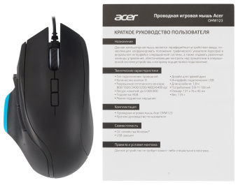 Мышь Acer OMW123 черный оптическая (6400dpi) USB (6but) от магазина РЭССИ