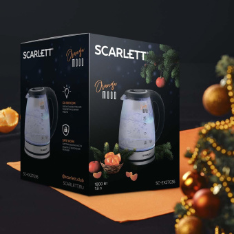 Чайник электрический Scarlett SC-EK27G36 1.8л. 1800Вт черный корпус: стекло/пластик от магазина РЭССИ