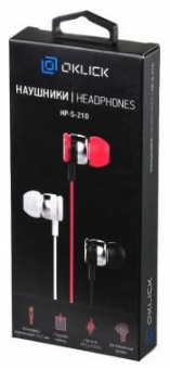Наушники вкладыши Оклик HP-S-210 1.1м черный проводные в ушной раковине (D1-1B) от магазина РЭССИ