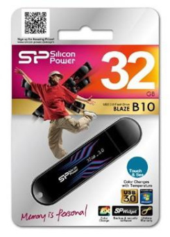 Флеш Диск Silicon Power 32Gb Blaze B10 SP032GBUF3B10V1B USB3.0 черный/синий от магазина РЭССИ