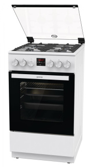 Плита Газовая Gorenje GGI5C20WF-B белый (стеклянная крышка) реш.чугун от магазина РЭССИ