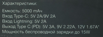 Мобильный аккумулятор Vipe Crosby 5000mAh QC/PD 2.4A беспров.зар. белый (VPPBCROSBY5KWH) от магазина РЭССИ