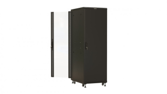 Шкаф серверный Hyperline (TTBR-3268-AS-RAL9004) напольный 32U 600x800мм пер.дв.перфор. задн.дв.спл.стал.лист 2 бок.пан. 1000кг черный 710мм 1610мм IP20 сталь от магазина РЭССИ